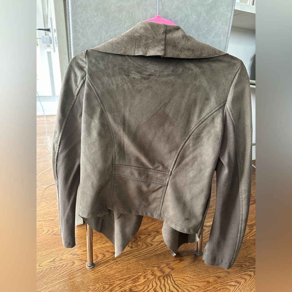 Vigoss forest green faux suede drape jacket - Picture 2 of 2
